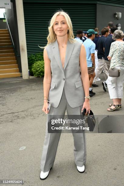 Leah Williamson attends day six of the Wimbledon Tennis Championships at the All England Lawn Tennis and Croquet Club on July 08, 2023 in London,...