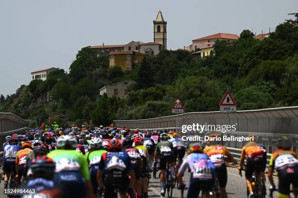 General view of the peloton competing during the 34th Giro d'Italia Donne 2023, Stage 8 a 125.7km stage from Nuoro to Sassari / #UCIWWT / on July 08,...