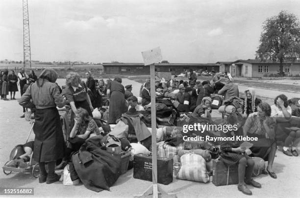 Some of the estimated two and a quarter million Germans who are being expelled from Czechoslovakian territory, after the collapse of German power in...