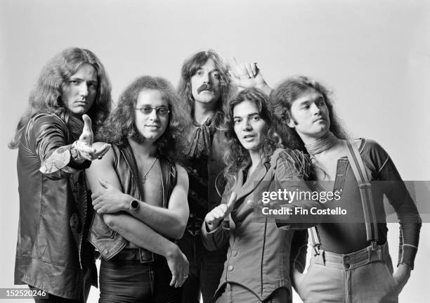 1st JUNE: English rock group Deep Purple posed at Columbia rehearsal studios in Los Angeles, USA in June 1975. Left to right: singer David Coverdale,...