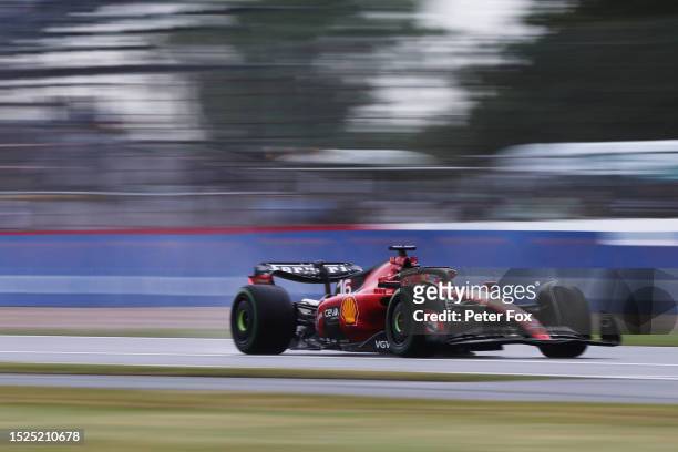 Charles Leclerc of Monaco driving the Ferrari SF-23 on track during final practice ahead of the F1 Grand Prix of Great Britain at Silverstone Circuit...