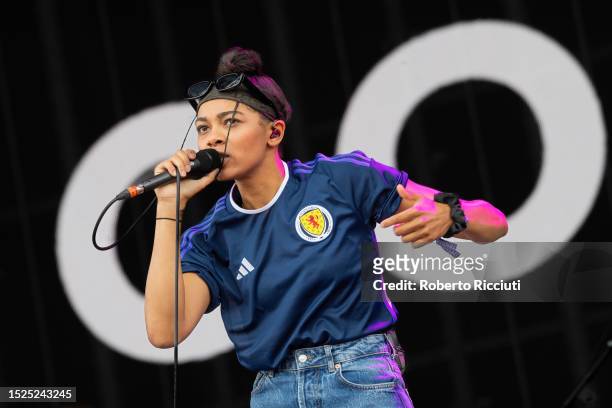 Brooke Combe performs on stage on the second day of the TRNSMT Festival 2023 at Glasgow Green on July 08, 2023 in Glasgow, Scotland.