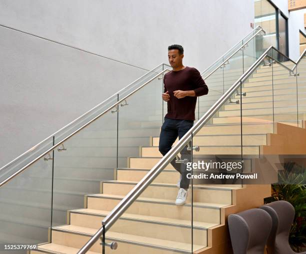 Thiago Alcantara of Liverpool during the first day back for pre-season at AXA Training Centre on July 08, 2023 in Kirkby, England.