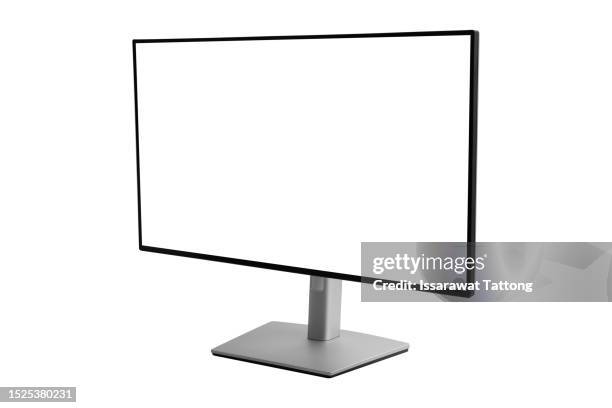 computer display isolated on white background - led display stock pictures, royalty-free photos & images
