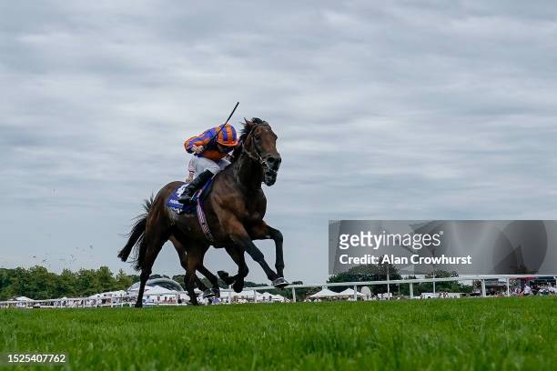 Ryan Moore riding Paddington win The Coral-Eclipse at Sandown Park Racecourse on July 08, 2023 in Esher, England.