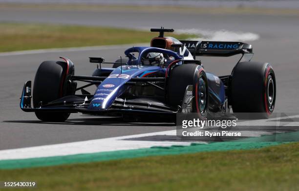 Alexander Albon of Thailand driving the Williams FW45 Mercedes on track during qualifying ahead of the F1 Grand Prix of Great Britain at Silverstone...