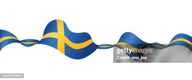 flagge von schweden - vektor wehendes bandbanner. isoliert auf weißem hintergrund - national design awards stock-grafiken, -clipart, -cartoons und -symbole