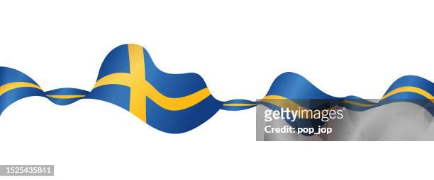 flag of sweden - vector waving ribbon banner. isolated on white background - national design awards stock illustrations