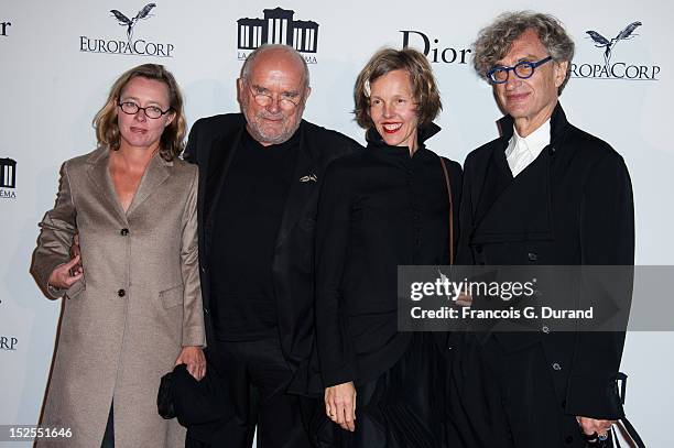 Peter Lindbergh, his wife Petra Lindbergh and Wim Wenders and his wife Donata Wenders attend 'La Cite Du Cinema' Launch on September 21, 2012 in...