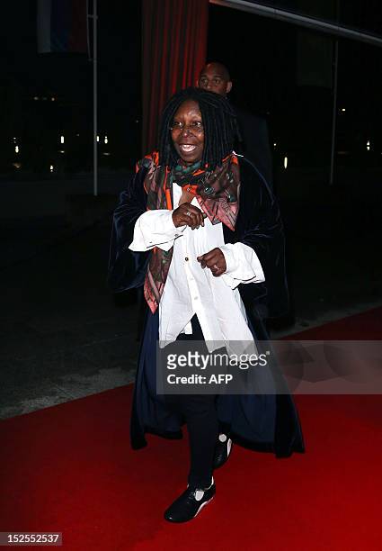 Actress Whoopi Goldberg arrives to attend the inauguration ceremony of the "Cite du cinema", a film studios complex heralded as "Hollywood à la...