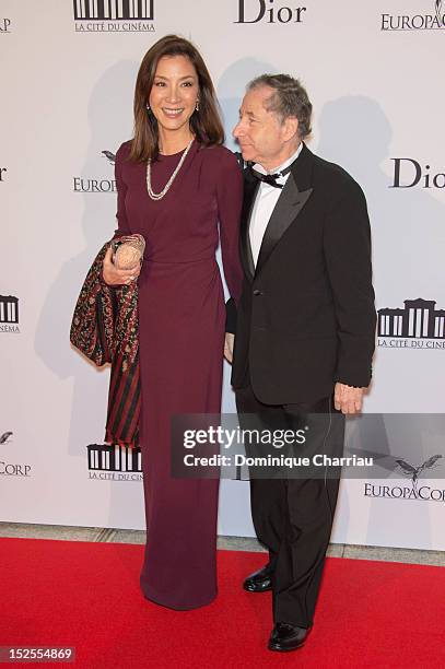 Michelle Yeohand Jean todt attend 'La Cite Du Cinema' Launch on September 21, 2012 in Saint-Denis, France.