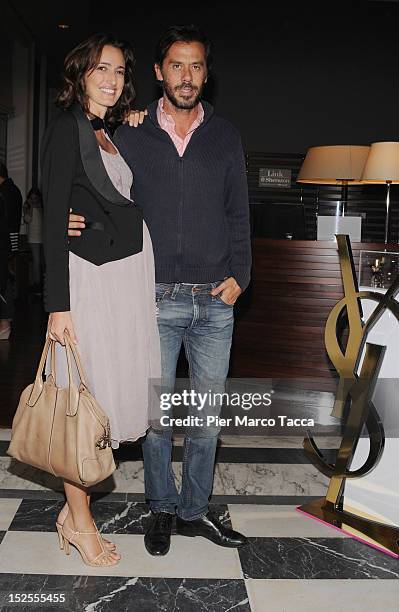 Maria Sole Brivio Sforza and Max Maggi attends L'Officiel Italia cocktail and dinner party during Milan Fashion Week Womenswear S/S 2013 on September...