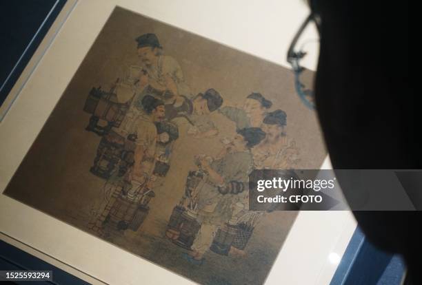 Photo taken on July 12, 2023 shows the famous painting of the Southern Song Dynasty, a national treasure, at the Southern Song Guan Kiln Museum in...