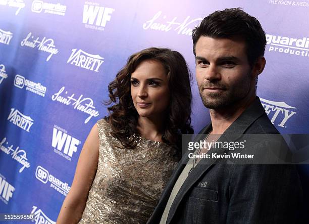 Actress Rachael Leigh Cook and Actor Daniel Gillies arrive at Variety and Women in Film Pre-EMMY Event presented by Saint Vintage at Scarpetta...