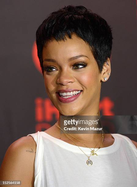 Rihanna backstage during the 2012 iHeartRadio Music Festival at MGM Grand Garden Arena on September 21, 2012 in Las Vegas, Nevada.