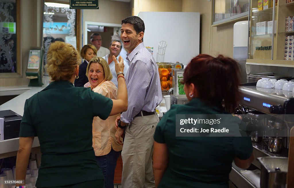 Paul Ryan Holds Rally In Little Havana Restaurant In Miami