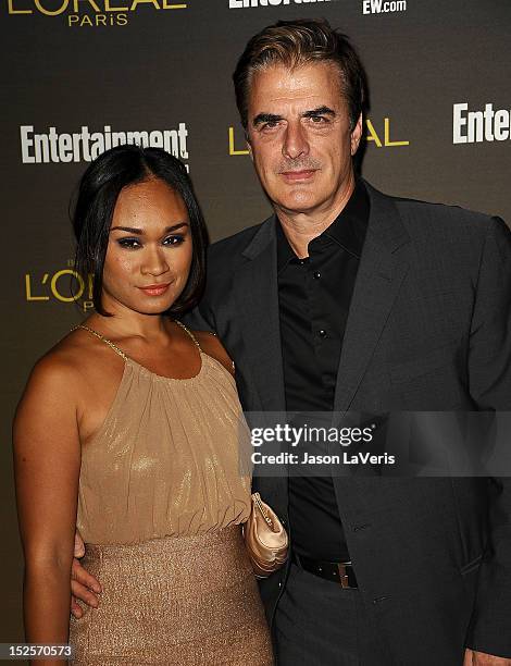 Actor Chris Noth and wife Tara Lynn Wilson attend the 2012 Entertainment Weekly pre-Emmy party at Fig & Olive Melrose Place on September 21, 2012 in...