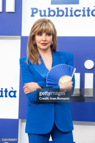 Milly Carlucci attends the Rai Palimpsests 2023/2024 Presentation photocall on July 07, 2023 in Naples, Italy.