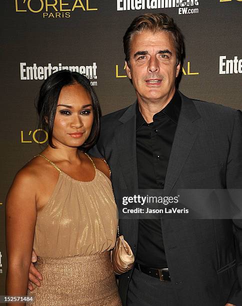 Actor Chris Noth and wife Tara Lynn Wilson attend the 2012 Entertainment Weekly pre-Emmy party at Fig & Olive Melrose Place on September 21, 2012 in...