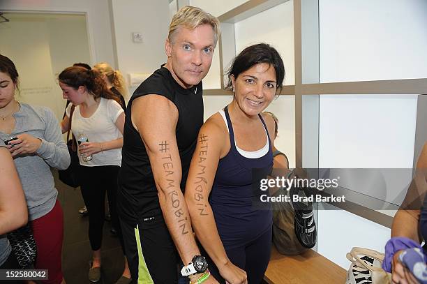 Television host Sam Champion and Barbara Fediza attend American Cancer Society & Young Friends Of The DreamBall SoulCycle Charity Ride at SoulCycle...