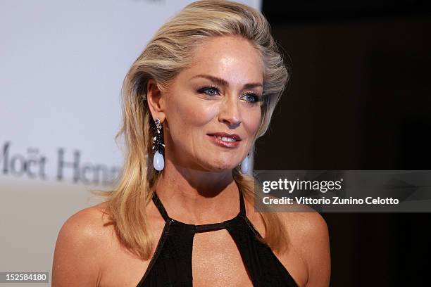 Sharon Stone attends amfAR Milano 2012 during Milan Fashion Week at La Permanente on September 22, 2012 in Milan, Italy.