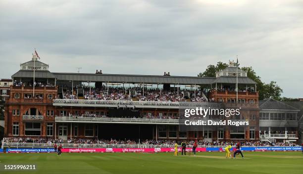 General view during the Women's Ashes 3rd Vitality IT20 match between England and Australia at Lord's Cricket Ground on July 08, 2023 in London,...
