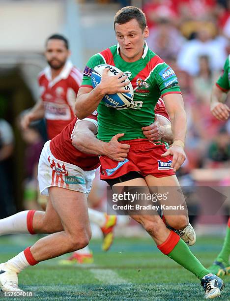 Sean Loxley of the Seagulls in action during the Intrust Super Cup Grand Final match between the Wynnum Manly Seagulls and the Redcliffe Dolphins at...