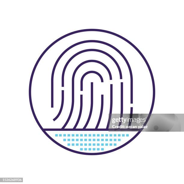 vector illustration of fingerprint. colorful design on a white background. - security check stock illustrations