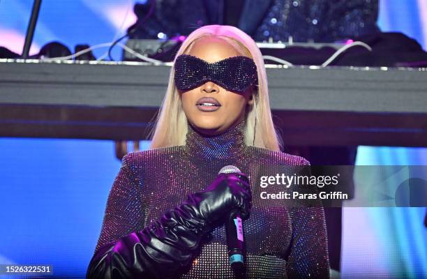 Rapper Eve performs onstage during night 3 of the 2023 ESSENCE Festival Of Culture™ at Caesars Superdome on on July 02, 2023 in New Orleans,...