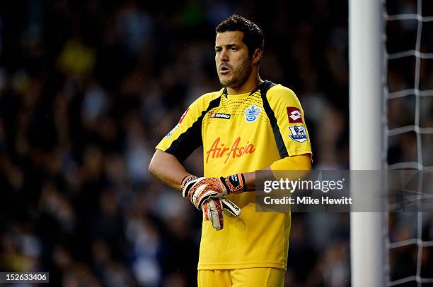 GoalkeeperJulio Cesar of QPR looks on during the Barclays Premier League match between Tottenham Hotspur and Queens Park Rangers at White Hart Lane...