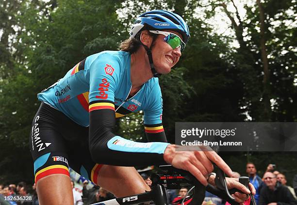 Johan Van Summeren of Belgium climbs the Cauberg during the Men's Elite Road Race on day eight of the UCI Road World Championships on September 23,...