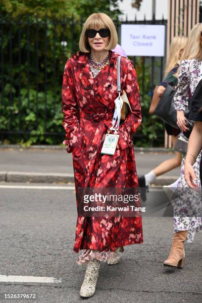 Anna Wintour attends day six of the Wimbledon Tennis Championships at All England Lawn Tennis and Croquet Club on July 08, 2023 in London, England.