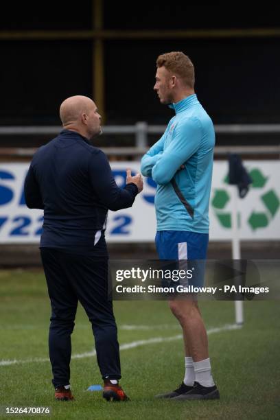 Penybont Josh Yorwerth during the pre-season friendly match at The Brewery Field, Bridgend. Picture date: Tuesday July 4, 2023.