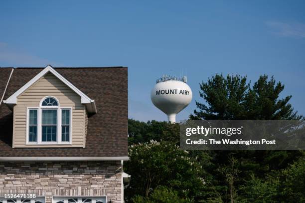 Water tower in Mount Airy, Maryland on July 7, 2023. .