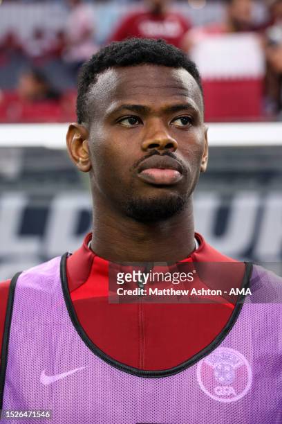 Mohammed Muntari of Qatar during the 2023 Concacaf Gold Cup Quarter Final match between Panama and Qatar at AT&T Stadium on July 8, 2023 in...