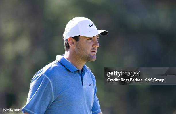 Scottie Scheffler of The United States during a Genesis Scottish Open practice day at The Renaissance Club, on July 12 in North Berwick, Scotland.