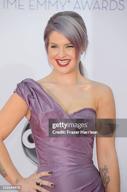 Television personality Kelly Osbourne arrives at the 64th Annual Primetime Emmy Awards at Nokia Theatre L.A. Live on September 23, 2012 in Los...