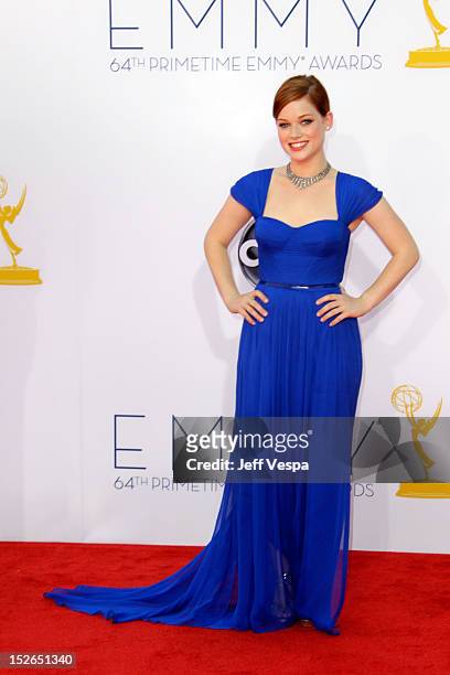 Actress Jane Levy arrives at the 64th Primetime Emmy Awards at Nokia Theatre L.A. Live on September 23, 2012 in Los Angeles, California.