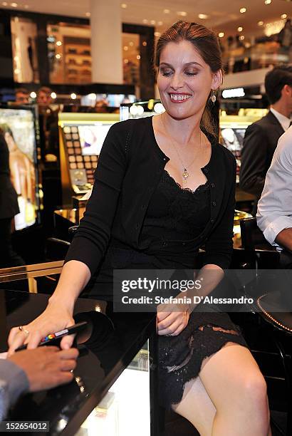 Laetitia Casta attends the Dolce & Gabbana Perfume Launch as part of Milan Fashion Week Womenswear S/S 2013 at La Rinascente on September 23, 2012 in...