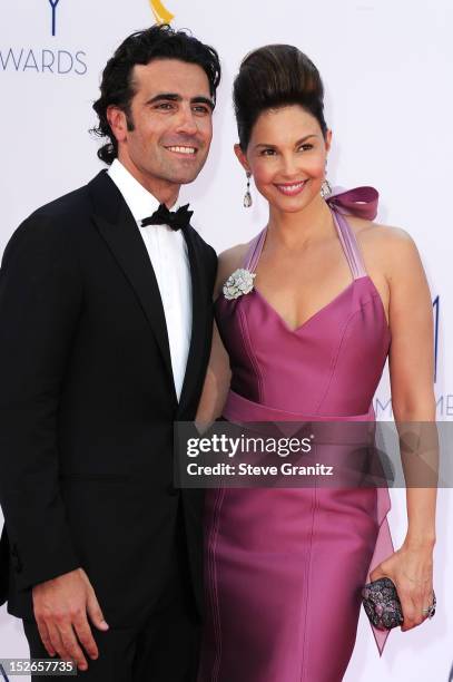 Racing driver Dario Franchitti and wife actress Ashley Judd arrive at the 64th Primetime Emmy Awards at Nokia Theatre L.A. Live on September 23, 2012...