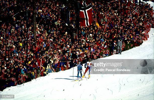 S CROSS COUNTRY RELAY AT THE 1994 LILLEHAMMER WINTER OLYMPICS. Mandatory Credit: Pascal Rondeau/ALLSPORT