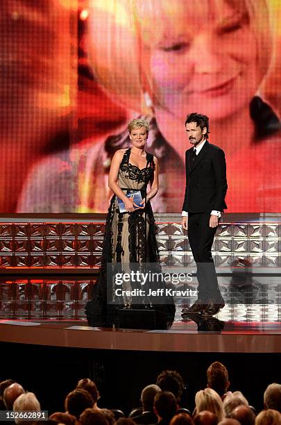 Actors Martha Plimpton and Jeremy Davies onstage during the 64th Primetime Emmy Awards at Nokia Theatre L.A. Live on September 23, 2012 in Los...