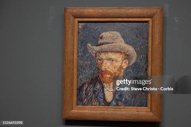 The painting Self Portrait with Grey Felt Hat by Van Gogh in the Van Gogh Museum in Amsterdam, on August 26 in Sydney, Australia.