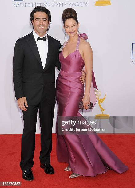 Racing driver Dario Franchitti and actress Ashley Judd arrive at the 64th Primetime Emmy Awards at Nokia Theatre L.A. Live on September 23, 2012 in...