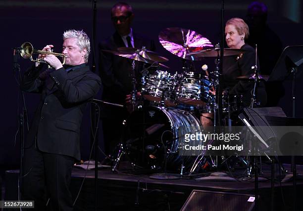 Chris Botti and former U.S. Secretary of State Madeleine Albright peform at the Thelonious Monk International Jazz Drums Competition and Gala Concert...