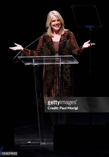 Tipper Gore makes a few remarks at the Thelonious Monk International Jazz Drums Competition and Gala Concert at The Kennedy Center on September 23,...