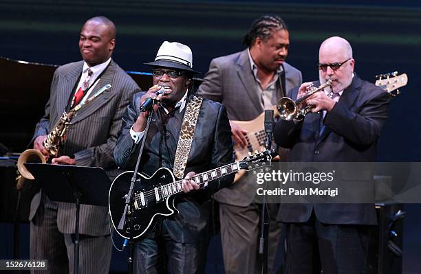 Joe Louis Walker performs at the Thelonious Monk International Jazz Drums Competition and Gala Concert at The Kennedy Center on September 23, 2012 in...