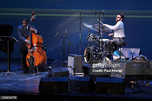 Finalist Colin Stranahan performs at the Thelonious Monk International Jazz Drums Competition and Gala Concert at The Kennedy Center on September 23,...