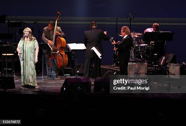 Lifetime Achievement Award-winner Aretha Franklin performs at the Thelonious Monk International Jazz Drums Competition and Gala Concert at The...