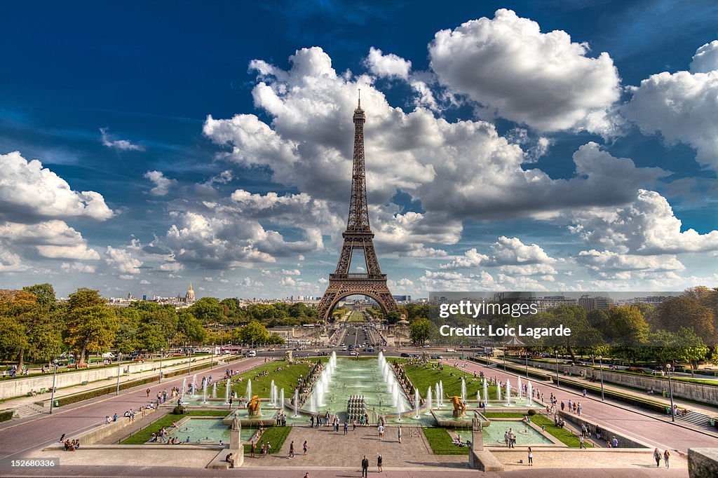 Eiffel tower and Trocadero square